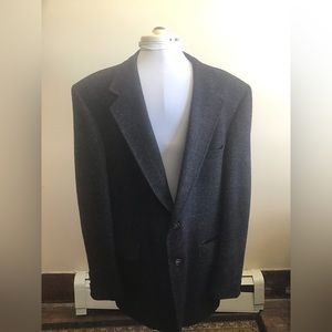 EVAN-PICONE 100% wool sport jacket blazer blue black multi color tweed 46L